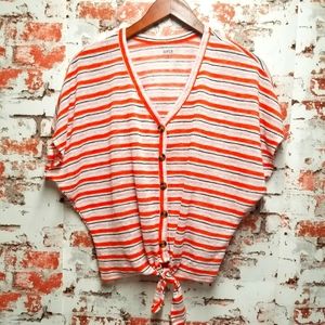 Ana Tie Front Dolman Sleeve Button Front sz/S